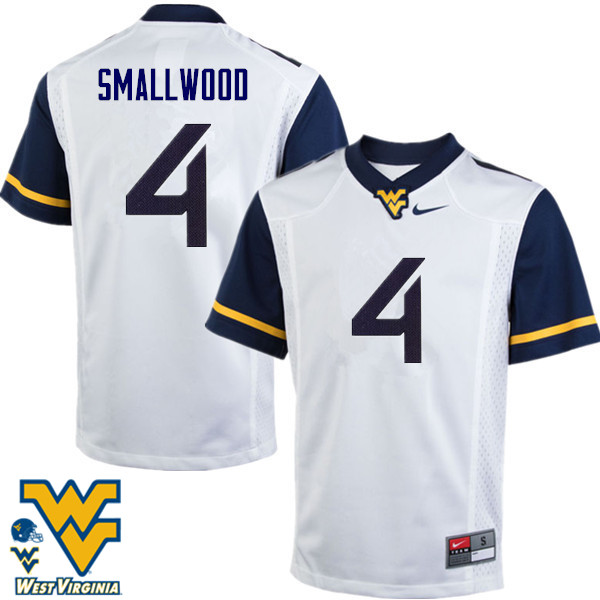 NCAA Men's Wendell Smallwood West Virginia Mountaineers White #4 Nike Stitched Football College Authentic Jersey OG23Q64UA